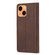 iPhone 13 Calf Texture Double Fold Clasp Horizontal Flip Leather Case with Photo Frame & Holder & Card Slots & Wallet - Brown