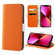 iPhone 13 Candy Color Litchi Texture Leather Phone Case - Orange