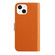 iPhone 13 Candy Color Litchi Texture Leather Phone Case - Orange