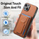 iPhone 13 Carbon Fiber Fold Stand Elastic Card Bag Phone Case - Brown