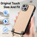 iPhone 13 Carbon Fiber Texture Leather Back Phone Case with Crossbody Strap - Khaki