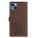 iPhone 13 Cartoon Elephant Embossed Leather Phone Case - Brown