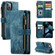 iPhone 13 CaseMe-C30 PU + TPU Multifunctional Horizontal Flip Leather Case with Holder & Card Slot & Wallet & Zipper Pocket - Blue