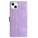iPhone 13 Cherry Blossom Butterfly Skin Feel Embossed PU Phone Case - Purple