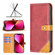 iPhone 13 Color Matching Double Sewing Thread Leather Case - Red
