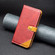 iPhone 13 Color Matching Double Sewing Thread Leather Case - Red
