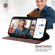 iPhone 13 Color Stitching Skin Feel Leather RFID Blocking Phone Case - Brown
