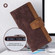 iPhone 13 Color Stitching Skin Feel Leather RFID Blocking Phone Case - Brown
