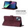 iPhone 13 Crossbody 3D Embossed Flip Leather Phone Case - Wine Red