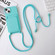 iPhone 13 Crossbody Lanyard Elastic Silicone Card Holder Phone Case - Sky Blue