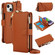 iPhone 13 Crossbody Ring Multifunctional Wallet Leather Phone Case - Brown