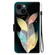 iPhone 13 Crystal Texture Colored Drawing Leather Phone Case - Colored Leaves
