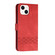 iPhone 13 Cubic Skin Feel Flip Leather Phone Case - Red