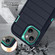 iPhone 13 Defender Gen2 Rugged PC + Silicone Phone Case with Holder - Dark Blue+Cyan