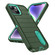 iPhone 13 Defender Gen2 Rugged PC + Silicone Phone Case with Holder - Dark Green+Cyan