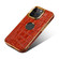iPhone 13 Denior Crocodile Texture Genuine Leather Electroplating Phone Case - Mocha Brown