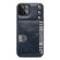iPhone 13 Denior Oil Wax Cowhide Card Slot Phone Case - Blue