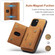 iPhone 13 DG.MING M2 Series 3-Fold Card Bag Shockproof Case with Wallet & Holder Function - Brown