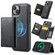 iPhone 13 DG.MING MAGKING-K2 Series MagSafe RFID Card Bag Detachable Phone Case - Black