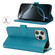 iPhone 13 Double Fold Printed Embossing Leather Phone Case - Blue