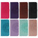 iPhone 13 Double Fold Printed Embossing Leather Phone Case - Blue