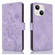 iPhone 13 Dreamy Butterfly Love Flower Embossed Leather Phone Case - Purple