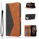 iPhone 13 Dual-color Stitching Leather Phone Case - Black Brown