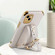 iPhone 13 Electroplated TPU Crocodile Pattern Leather Case with Wrist Strap - White