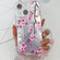 iPhone 13 Electroplating Flowers Plants Texture Wristband TPU Phone Case - Plum Flower FL6