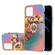 iPhone 13 Electroplating Pattern IMD TPU Shockproof Case with Rhinestone Ring Holder - Dream Chasing Butterfly