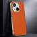 iPhone 13 First Layer Cowhide Leather Electroplated PC Phone Case - Orange