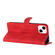 iPhone 13 Flower Butterfly Embossing Pattern Leather Phone Case - Red