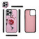 iPhone 13 Flower Multi-functional Crossbody Zipper Wallet MagSafe Leather Phone Case - Pink