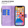 iPhone 13 Flying Butterfly Embossing Pattern Zipper Horizontal Flip Leather Case with Holder & Card Slots & Wallet - Purple