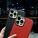 iPhone 13 Genuine Leather Luolai Series Nano Electroplating Phone Case - Black