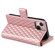 iPhone 13 Glitter Lattice Zipper Wallet Leather Phone Case - Rose Gold