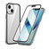 iPhone 13 HD Magnetic Metal Frame Double-sided Tempered Glass Phone Case - Silver