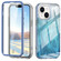 iPhone 13 IMD Gradient Feather PC Hybrid TPU Phone Case - Blue