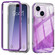 iPhone 13 IMD Gradient Feather PC Hybrid TPU Phone Case - Purple