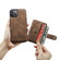 iPhone 13 JEEHOOD Anti-theft Brush Magnetic PU + TPU Protective Case with Card Slot - Brown