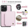 iPhone 13 JEEHOOD J05 Business Magnetic Style RFID Leather Phone Case - Pink