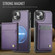 iPhone 13 JEEHOOD J06 British Style RFID MagSafe Card Bag PU Phone Case - Purple