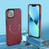 iPhone 13 Leather MagSafe Magnetic Phone Case - Wine Red