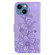iPhone 13 Lily Embossed Leather Phone Case - Purple