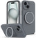 iPhone 13 Liquid Silicone MagSafe Phone Case with Rotating Holder - Grey