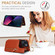 iPhone 13 Litchi Texture Zipper Double Buckle Card Bag Phone Case - Brown