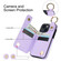 iPhone 13 Litchi Texture Zipper Double Buckle Card Bag Phone Case - Purple