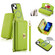 iPhone 13 MagSafe Crossbody Multi-functional Zipper Wallet Litchi Leather Phone Case - Green