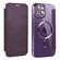 iPhone 13 MagSafe Magnetic RFID Anti-theft Leather Phone Case - Dark Purple