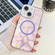 iPhone 13 Plating Texture MagSafe TPU Phone Case with Glitter Lens Film - Purple Feathers
